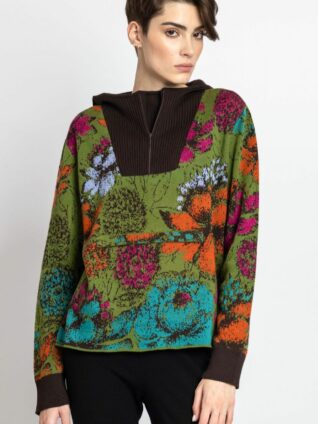 IVKO Pullover with Hoodie Floral Pattern 222531