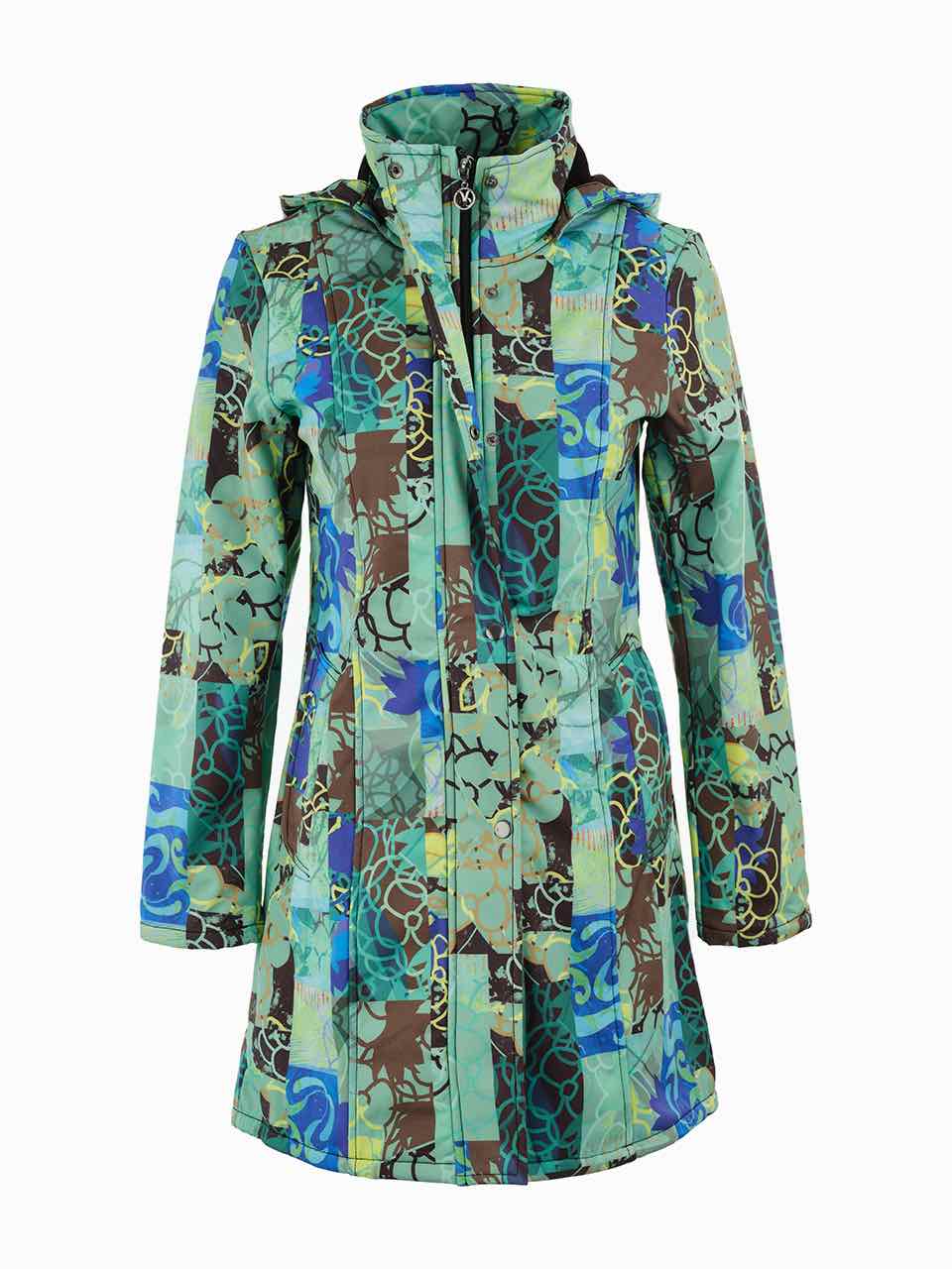 Simply Art by DOLCEZZA Soft Shell Coat Digital Geometry Green