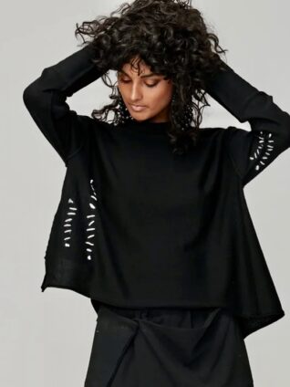 Banana Blue Merino Wool "Crop Fashion Pullover" (2208S)