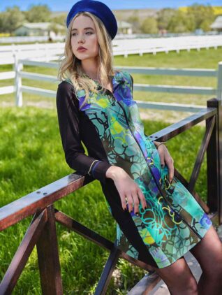 Dolcezza Zip Dress "Digital Geometry Green" (72615)