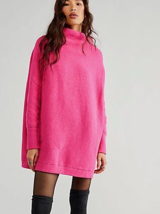 Free People "Ottoman Slouchy Tunic" (Raspberry Rose)