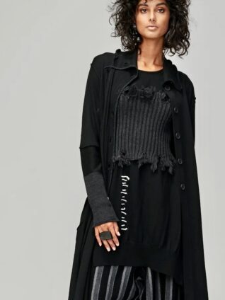 Banana Blue Merino Wool "Fray Collar" (210462)