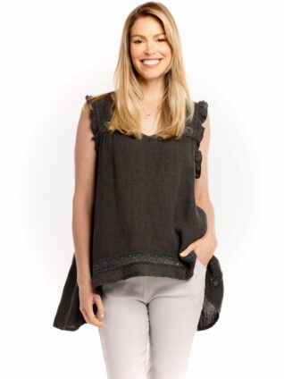 M Made in Italy Linen Top 15/7956S (3 colours)