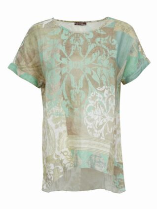Dolcezza Linen Tunic "Memories & Whispers Aqua" (23682)