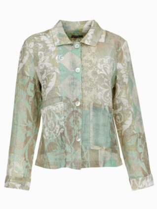 Dolcezza Linen Jacket "Memories & Whispers Aqua" (23684)