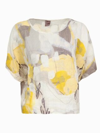 Dolcezza Linen Top "Citron Mist I" (23740)