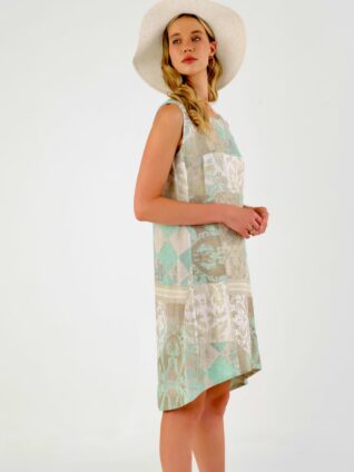 Dolcezza Linen Dress "Memories & Whispers Aqua" (23683)