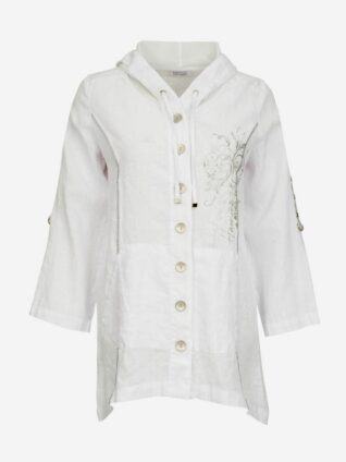 Dolcezza Linen Jacket Hoodie "Namaste" (23121)