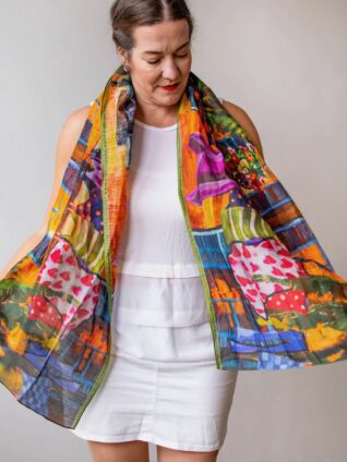 Love's Pure Light Silk - Linen Scarf "Proverbs" (D-406SL)