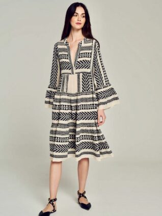 Devotion "Ella Midi Dress" Black/Off-White (023.370G)