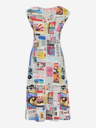 Dolcezza Zip Dress "Newspaper Print" (24154)