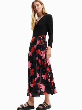 Desigual Floral Wrap Midi Dress "Menphis"
