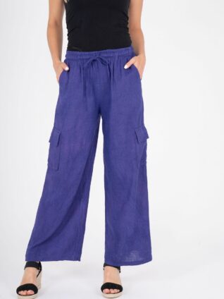 M Made in Italy Linen Cargo Pants 11/D5578U