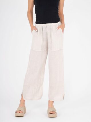 M Made in Italy Linen Crop Pants 13/6262U (2 colours)