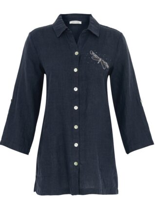 Dolcezza Linen Embellished Shirt 24265