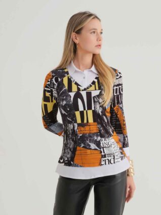 Dolcezza Combo Shirt "Newspaper" (74661)