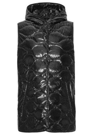 Ilse Jacobsen GLOSSY QUILT VEST with Hood ART07 BLACK