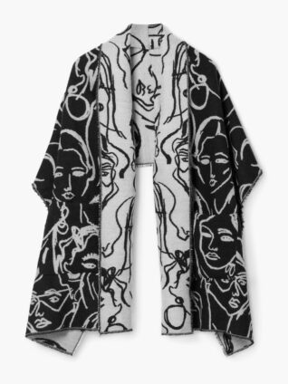 Desigual Reversible Shawl "Faces" (One Size)