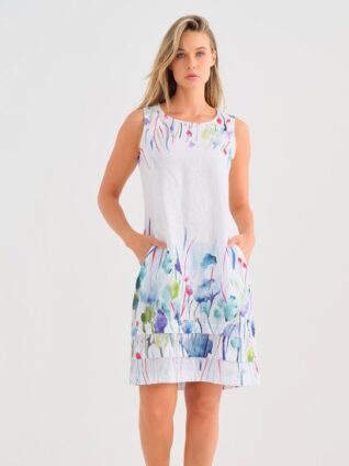 Dolcezza Linen Dress "Misty Blossom" (25782)