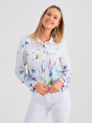 Dolcezza Linen Jacket "Misty Blossom" (25784)