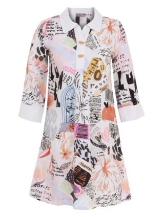 Dolcezza Linen Kaftan Dress "Coffee Time" (25655)