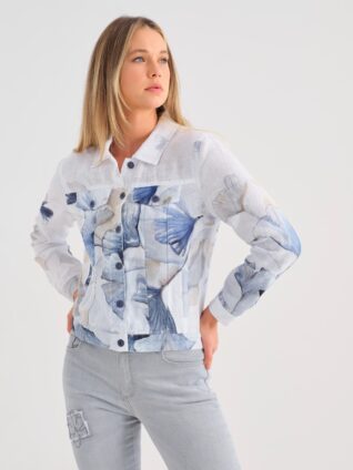 Dolcezza Linen Jacket "Indigo Melody" (25791)
