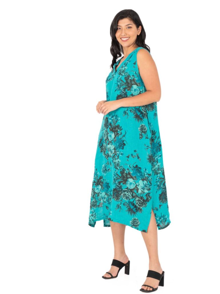 Marc Cain S Additions Pretty Tiered Lemon Flower Dress QA 21.23 W35 422 main image 1