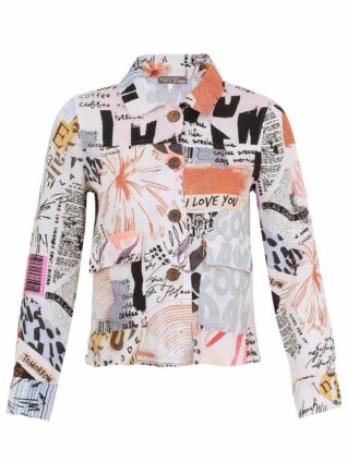 Dolcezza Linen Jacket "Coffee Time" (25652)