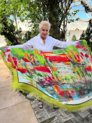 Love's Pure Light Silk Shawl "ESTONIA / EUROPE JUST SAY PIZAZZ!" (D-611)