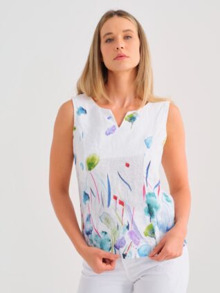 Dolcezza Linen Top "Misty Blossom" (25780)