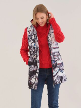 Dolcezza Long Quilt Vest "Piano Blues" (75825)