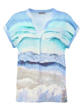 Dolcezza Linen Blouse "Seascape" (26619)