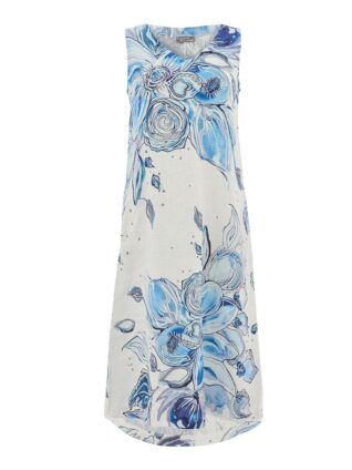 Dolcezza Linen Dress "Blue Flowers" (26654)