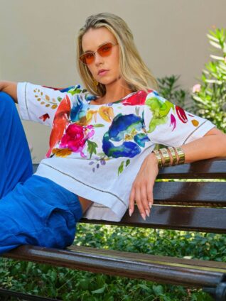 Dolcezza Linen Top "Spring Delight" (26700)