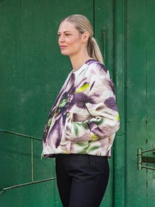 Ilse Jacobsen Short Quilted Jacket Light Photoristic Flower (HoneyCombe01P)