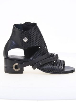 A.S.98 Black Laser-Cut Black Shoes (C34004-201)