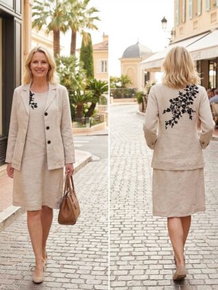 Dolcezza Linen Blazer Jacket "Natural Linen" (26133)