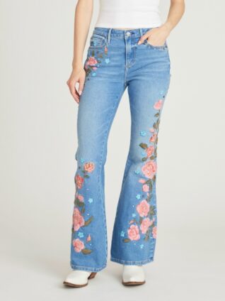 Driftwood Flared Jeans "Farrah Floral Festival" (DW-P44102A)