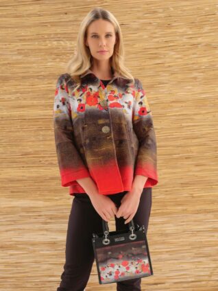 Dolcezza A-line Blazer Jacket "Ramo De Nubes Rojas" (76636)