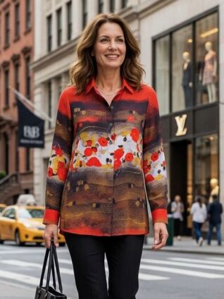 Dolcezza Blouse "Ramo De Nubes Rojas" (76633)