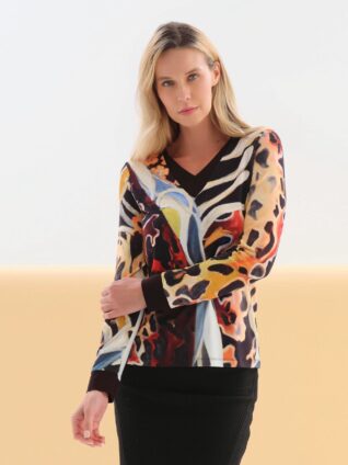 Dolcezza V-Neck Top "Animal Kingdom" (76710)