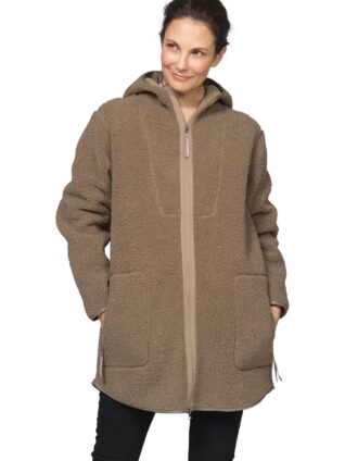 Ilse Jacobsen Hooded Fleece Jacket BONDEDPILE04 (Greige)
